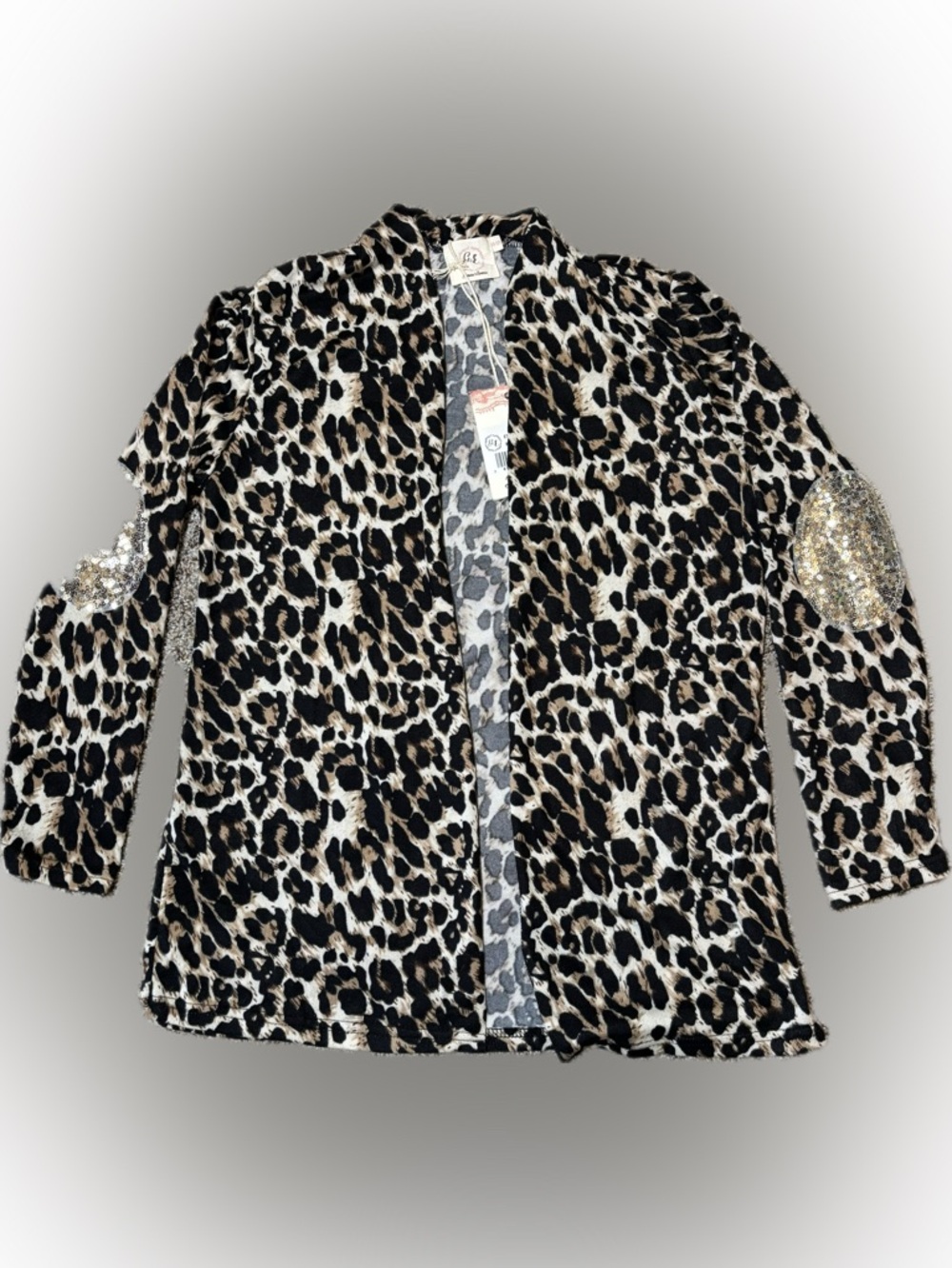 133. Grace & Emma Leopard Print Cardigan Size 10-12Y, NWT